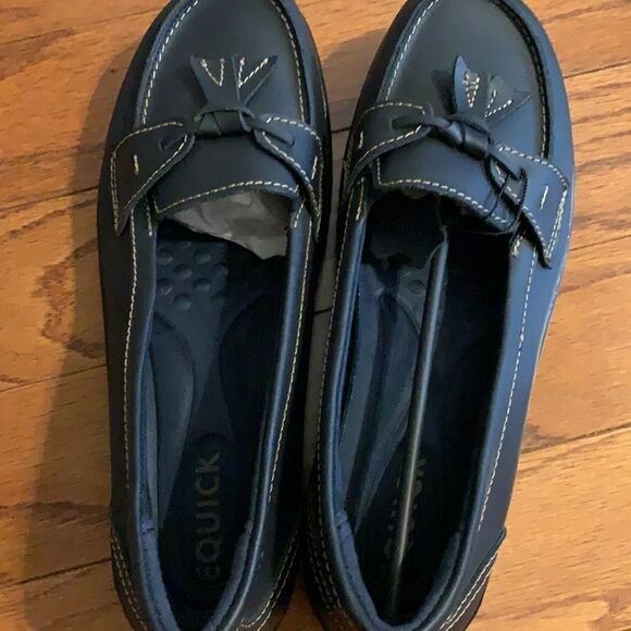 EQUICK Ladies size 39 navy blue loafers - Picture 1 of 8